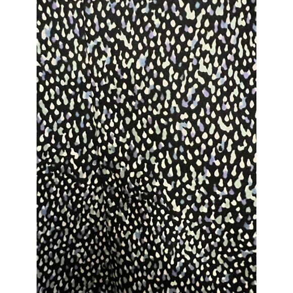 Notations Petite Medium Blouse Black White Short Sleeve Button Front Top - Picture 5 of 8